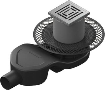 Трап/канал Berges Wasserhaus Platz Uno 100x100 090169 (матовый хром)