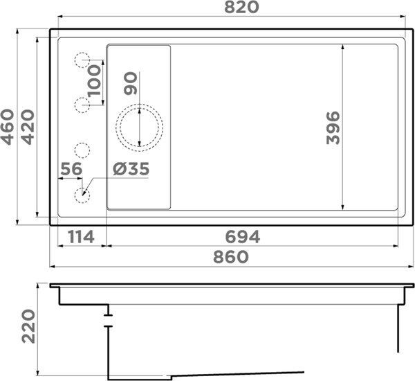 Кухонная мойка Omoikiri Kinaru Pro 86-U/I GB (графит) Кухонная мойка Omoikiri Kinaru Pro 86-U/I GB (графит)