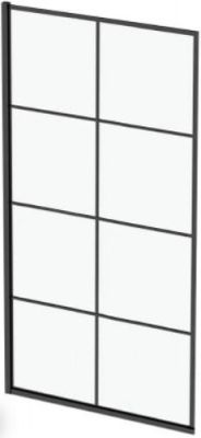 Стеклянная шторка для ванны Calani Faro Black Check 60