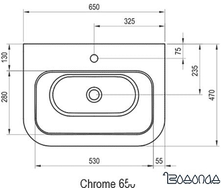 Умывальник Ravak Chrome 650 65x47 [XJG01165000]