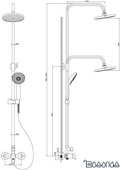 Душевая система Rossinka Silvermix B35-45