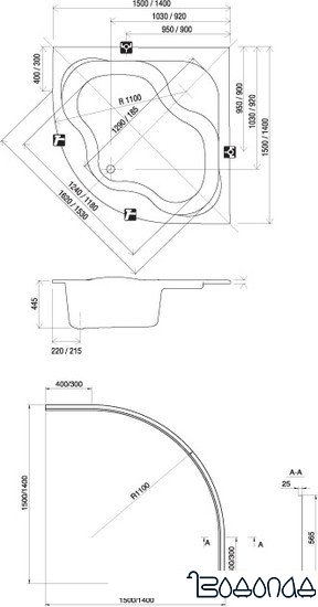 Ванна Ravak Gentiana 150x150