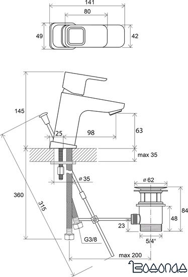 Смеситель Ravak 10° TD 011.00 [X070063]