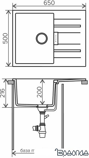 Кухонная мойка Tolero Loft TL-650 (серый металлик) Кухонная мойка Tolero Loft TL-650 (серый металлик)