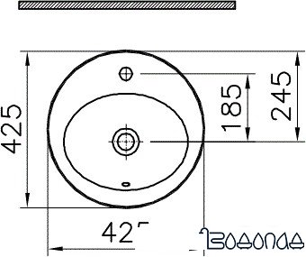 Умывальник Vitra S20 42.5x42.5 [5466B003-0001] фото 4