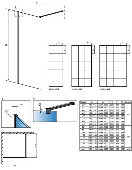 Душевая стенка Radaway Modo X Black II Factory 110