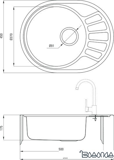 Кухонная мойка Deante Stock ZST 011C (сатин) Кухонная мойка Deante Stock ZST 011C (сатин)