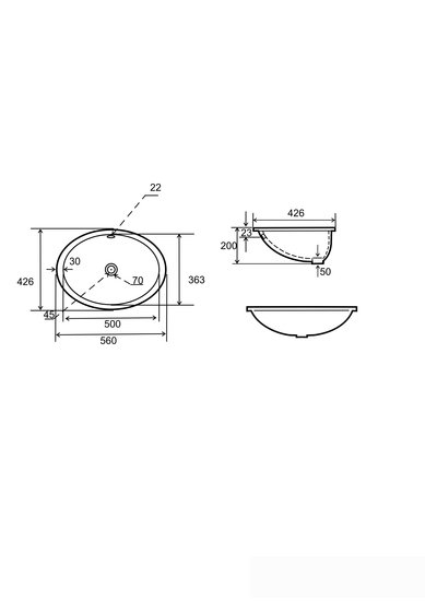 Умывальник Uptrend Coma (глянцевый белый) фото 3