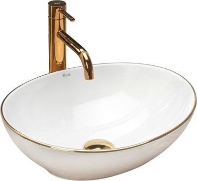 Умывальник Rea Sofia (белый/золотистый)
