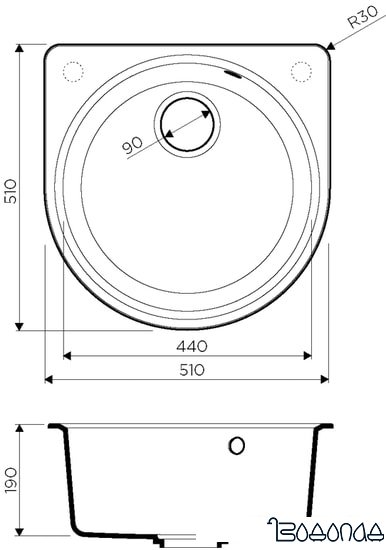 Кухонная мойка Omoikiri Akegata 51-DC