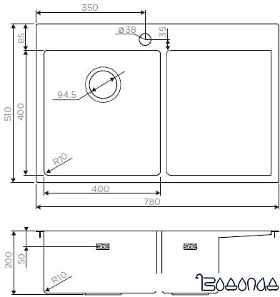 Кухонная мойка Omoikiri Akisame 78 LG-L