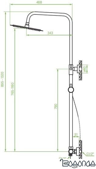 Душевая система Laveo Pretto PLP 00OB