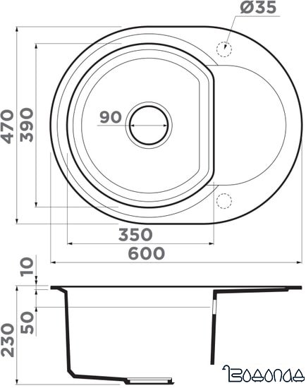 Кухонная мойка Omoikiri Sakaime 60E GR (leningrad grey) фото 4