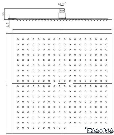 Верхний душ RGW SP-82B 25x25 см