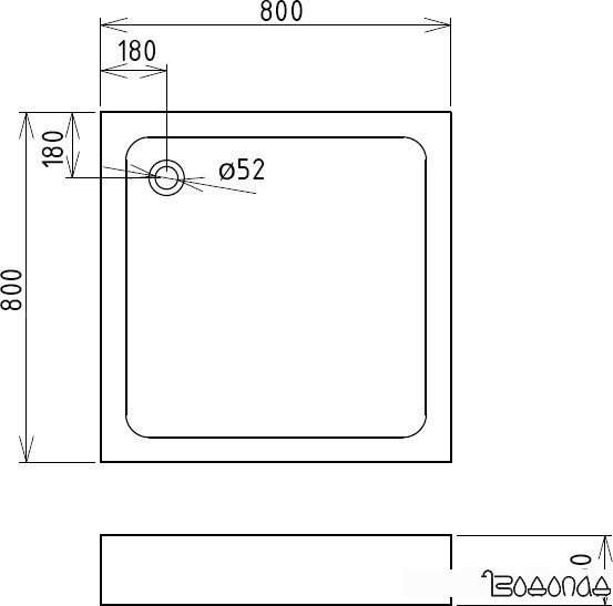 Душевой поддон Gemy ST15A 80x80
