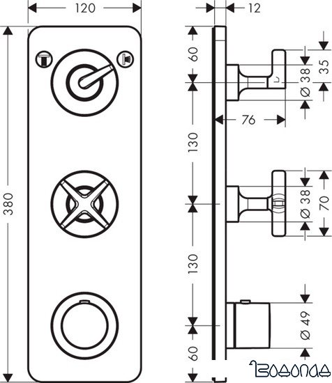 Смеситель Axor Citterio E 36703000 (хром)