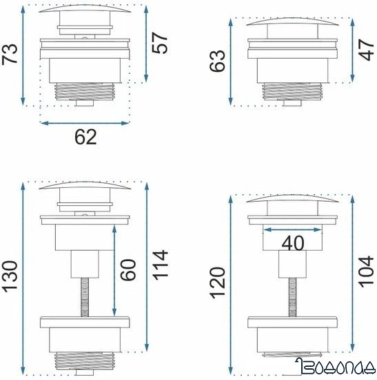 Донный клапан Rea Klik-Klak REA-A533A (розовое золото) фото 4