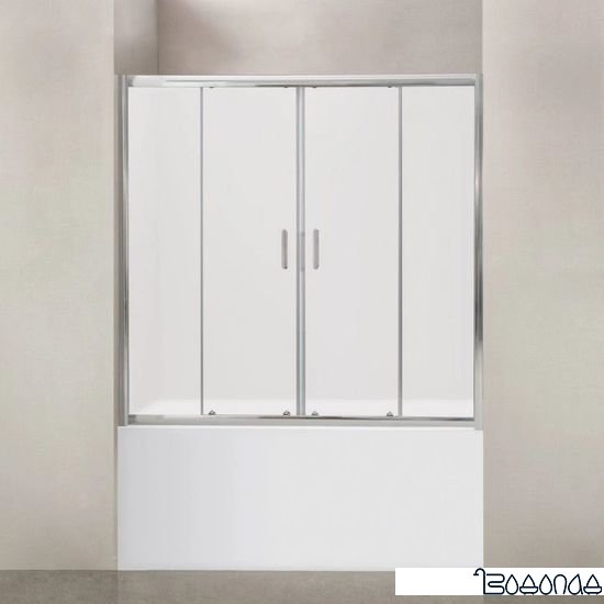 Стеклянная шторка для ванны BelBagno UNO-VF-2-150/145-M-Cr фото 1