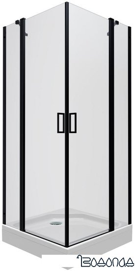 Душевой уголок Triton Тау Блэк А1 90х90 (прозрачное стекло) фото 1