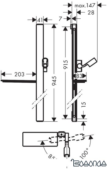 Душевая штанга Hansgrohe Unica 27640000 (хром)