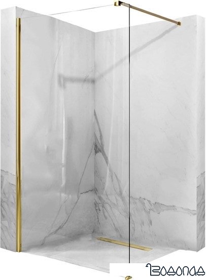 Душевая стенка Rea Aero 90 (золотой/прозрачное стекло)