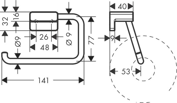Держатель для туалетной бумаги Hansgrohe AddStoris 41771000 фото 2