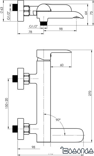 Смеситель Rubineta Ultra-10/K (SW) (черный)