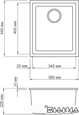 Кухонная мойка Omoikiri Bosen 38-U-CH [4993247]