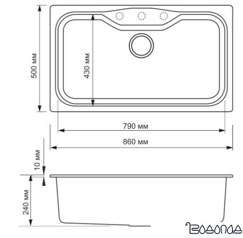 Кухонная мойка Omoikiri Maru 86-BL (4993138)