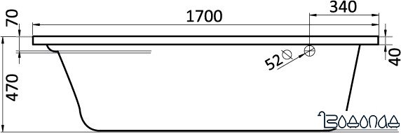 Ванна Santek Эдера 170x110 R [1WH111994]