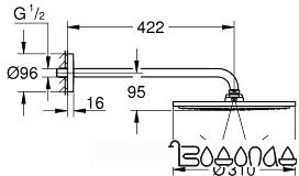 Верхний душ Grohe Rainshower Cosmopolitan 310 [26257000]