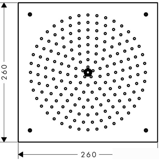 Верхний душ Hansgrohe Raindance 260/260 1jet EcoSmart 26481000