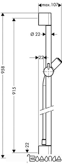 Душевая штанга Hansgrohe Unica C 90 27610000 фото 2