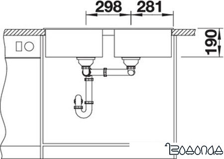 Кухонная мойка Blanco Zia 9 (шампань) 516680 Кухонная мойка Blanco Zia 9 (шампань) 516680