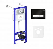 Инсталляция для унитаза комплект 4 в 1 Lavinia Boho Relfix 77020028: система инсталляции для подвесного унитаза, удлиненный комплект креплений, шумоизоляция, кнопка смыва.