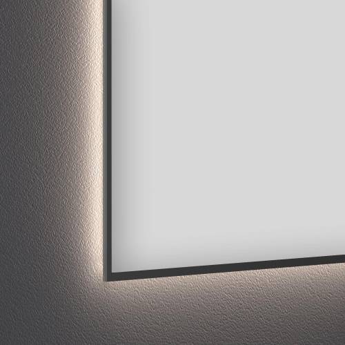 Прямоугольное зеркало с фоновой LED-подсветкой Wellsee 7 Rays' Spectrum 172200910 (70*55 см, черный контур, сенсорная кнопка)