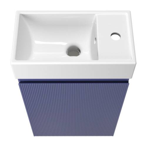 Wellsee Тумба под умывальник 2 в 1 WC Area 221804001 (тумба/матовый синий, раковина/глянцевый белый, без ножек)