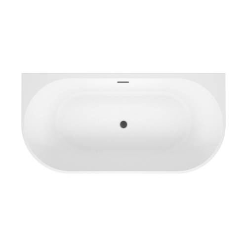 Пристенная  акриловая ванна Wellsee Excellence Pro 28760303R, 170*75 см, цвет белый  глянец. Набор 4 в 1: ванна 287603000, ножки, экран, слив-перелив  матовый черный 231924000.