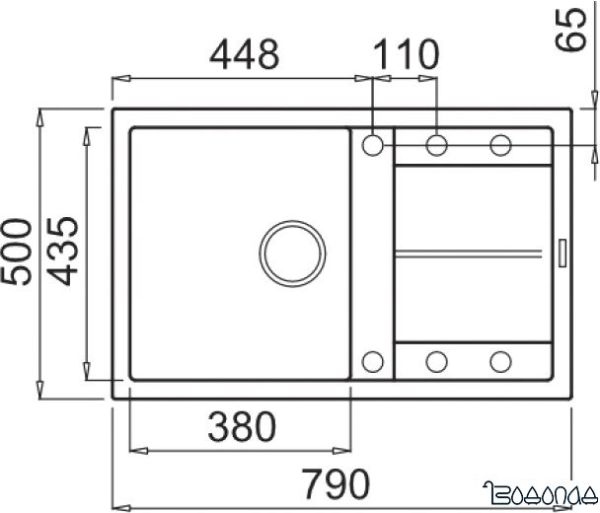 Кухонная мойка Elleci Unico 300 Bianco Titano 68