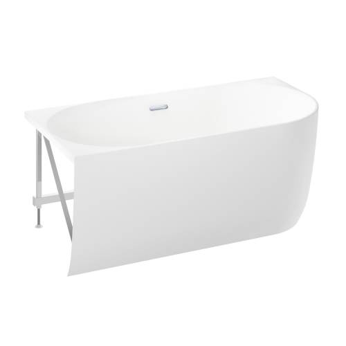 Пристенная акриловая ванна Wellsee Belle Spa 235701001, 150*75 см (левая) Набор 4 в 1: ванна 235701000, каркас, экран, слив-перелив хром 231921000.