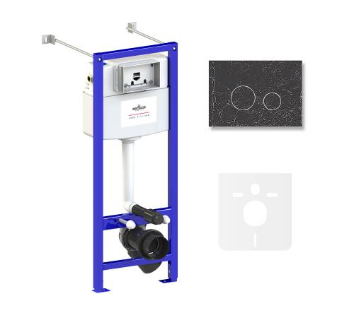 Инсталляция для унитаза комплект 4 в 1 Lavinia Boho Relfix 77020039: система инсталляции для подвесного унитаза, удлиненный комплект креплений, шумоизоляция, кнопка смыва.