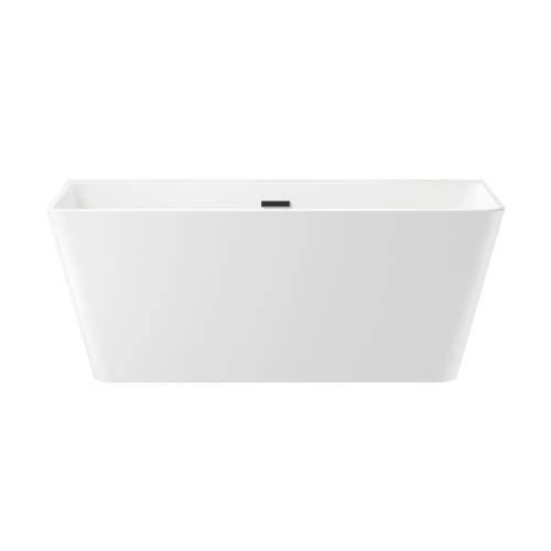 Отдельностоящая акриловая ванна Wellsee Graceful Pro 230902003, 150*77 см Набор 4 в 1: ванна 230902000, ножки, экран, слив-перелив матовый черный 231919000.