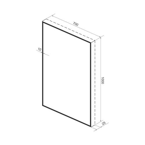 Прямоугольное зеркало с фоновой LED-подсветкой Wellsee 7 Rays' Spectrum 172201020 (70*100 см, черный контур, сенсорная кнопка)