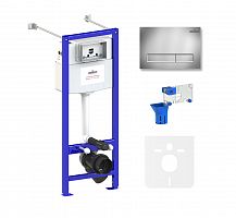 Инсталляция для унитаза комплект 5 в 1 Lavinia Boho Relfix 77020043: система инсталляции для подвесного унитаза, удлиненный комплект креплений, шумоизоляция, кнопка смыва, диспенсер