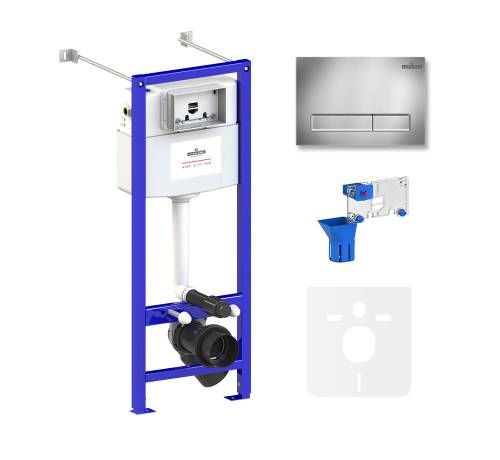 Инсталляция для унитаза комплект 5 в 1 Lavinia Boho Relfix 77020043: система инсталляции для подвесного унитаза, удлиненный комплект креплений, шумоизоляция, кнопка смыва, диспенсер