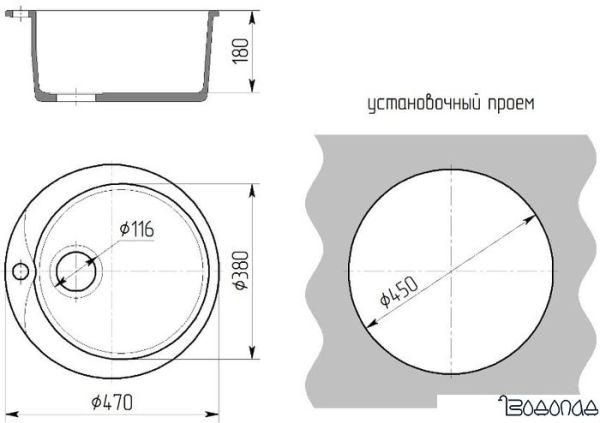 Кухонная мойка Gran-Stone GS-08S (309 темно-серый) фото 2 Кухонная мойка Gran-Stone GS-08S (309 темно-серый) фото 2