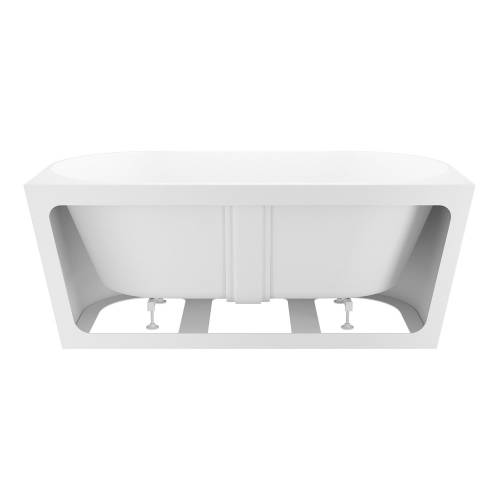 Пристенная  акриловая ванна Wellsee Excellence Pro 28760403R, 180*80 см, цвет белый  глянец. Набор 4 в 1: ванна 287604000, ножки, экран, слив-перелив  матовый черный 231924000.