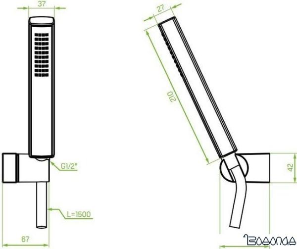 Душевой гарнитур Laveo Pola NAP 80AD фото 2