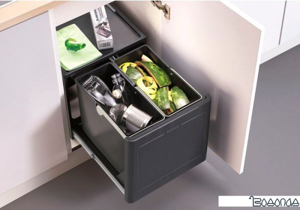 Мусорное ведро с разделителем Blanco Botton Pro 45 Automatic Мусорное ведро с разделителем Blanco Botton Pro 45 Automatic