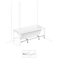 Акриловая ванна 170x75 с каркасом и экраном Lavinia Boho Pure S1-37100075 в комплекте 2 в 1: ванна 170 x 75 см, каркас